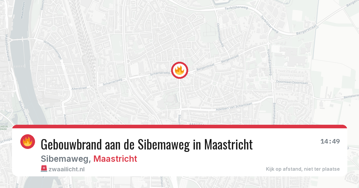 Gebouwbrand aan de Sibemaweg in Maastricht — 23 jul 2026