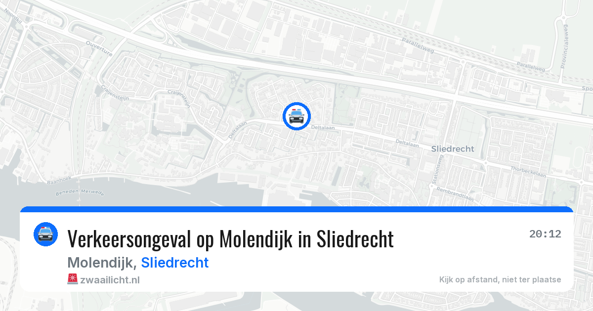Verkeersongeval op Molendijk in Sliedrecht — 11 aug 2026