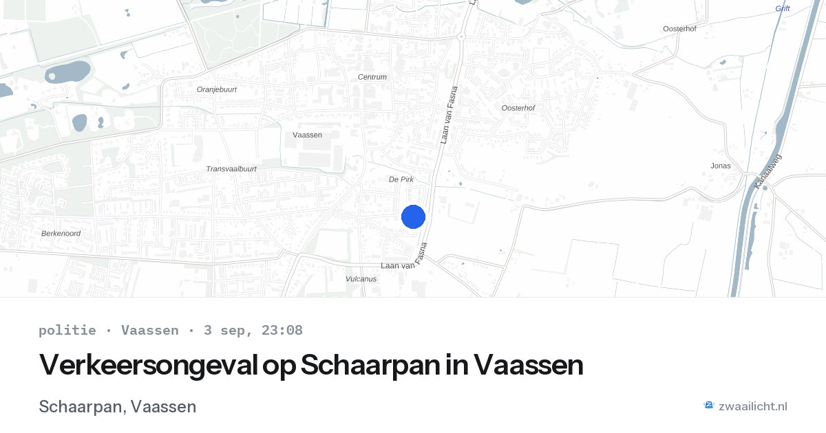 Verkeersongeval op Schaarpan in Vaassen — 3 sep 2026