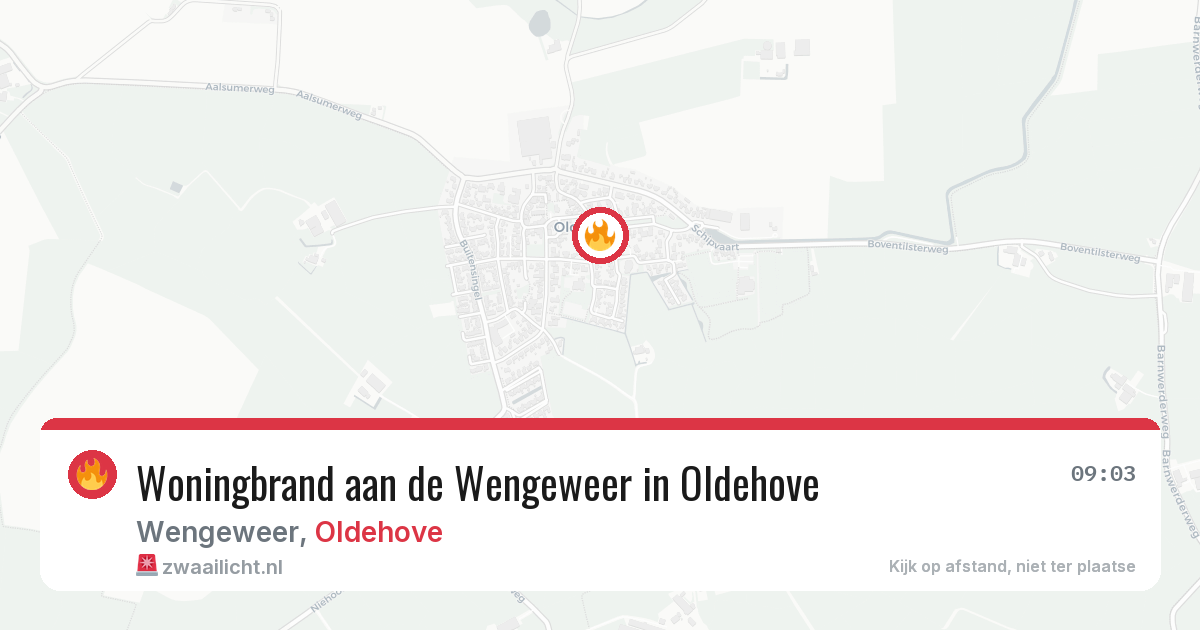 Woningbrand aan de Wengeweer in Oldehove — 23 feb 2026