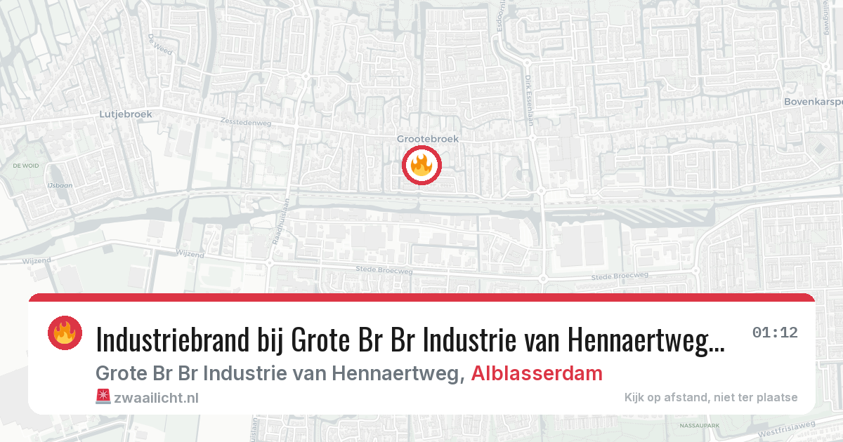 Industriebrand bij Grote Br Br Industrie van Hennaertweg in Alblasserdam — 1 feb 2026