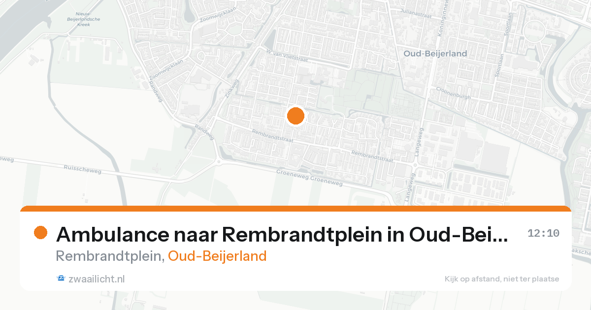 Ambulance naar Rembrandtplein in Oud-Beijerland — 24 aug 2026