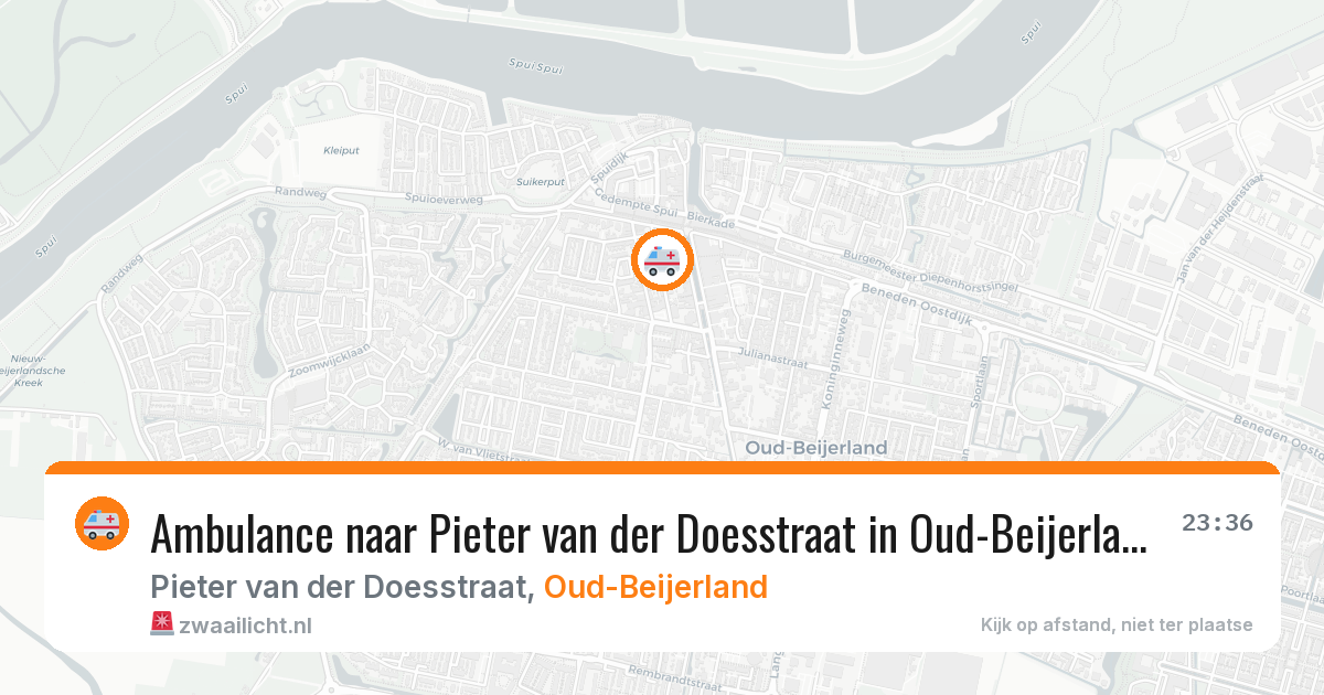 Ambulance naar Pieter van der Doesstraat in Oud-Beijerland — 21 mei 2026