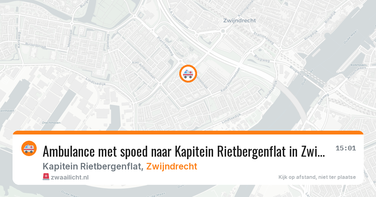 Ambulance met spoed naar Kapitein Rietbergenflat in Zwijndrecht — 24 mei 2026