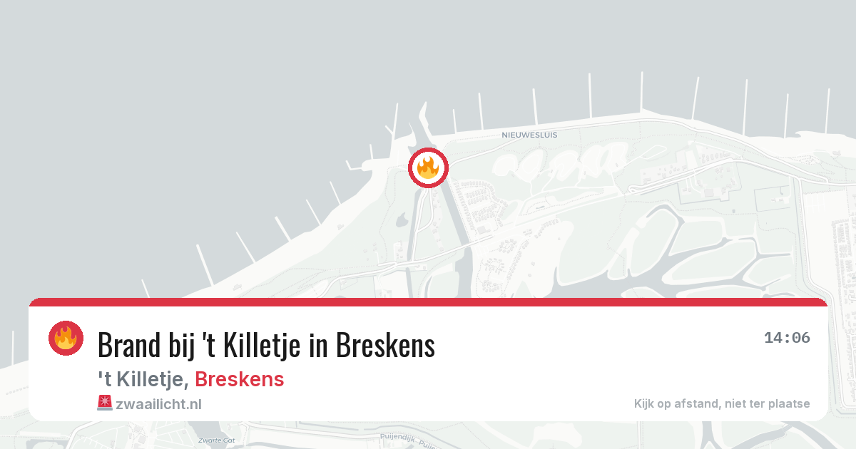 Brand bij 't Killetje in Breskens — 17 apr 2026