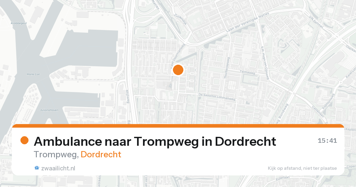 Ambulance naar Trompweg in Dordrecht — 20 aug 2026