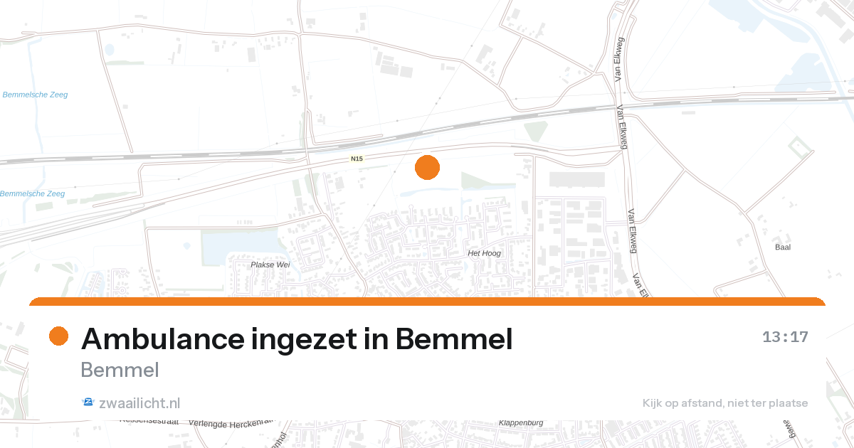 Ambulance ingezet in Bemmel — 25 aug 2026