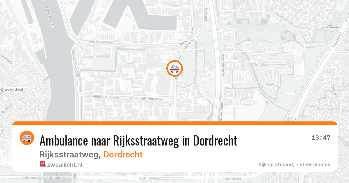 Ambulance naar Rijksstraatweg in Dordrecht — 22 jun 2026