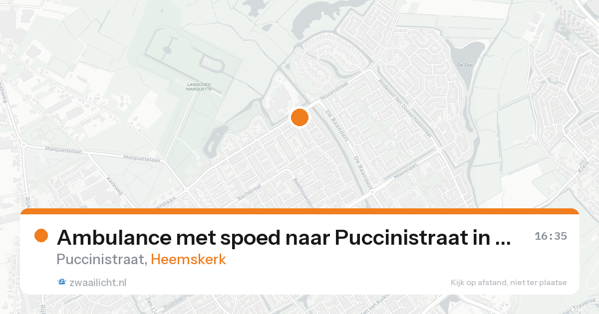 Ambulance met spoed naar Puccinistraat in Heemskerk — 21 aug 2026