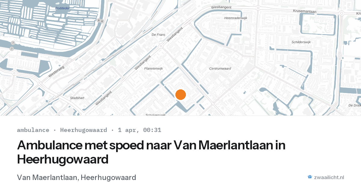 Ambulance met spoed naar Van Maerlantlaan in Heerhugowaard — 31 mrt 2026