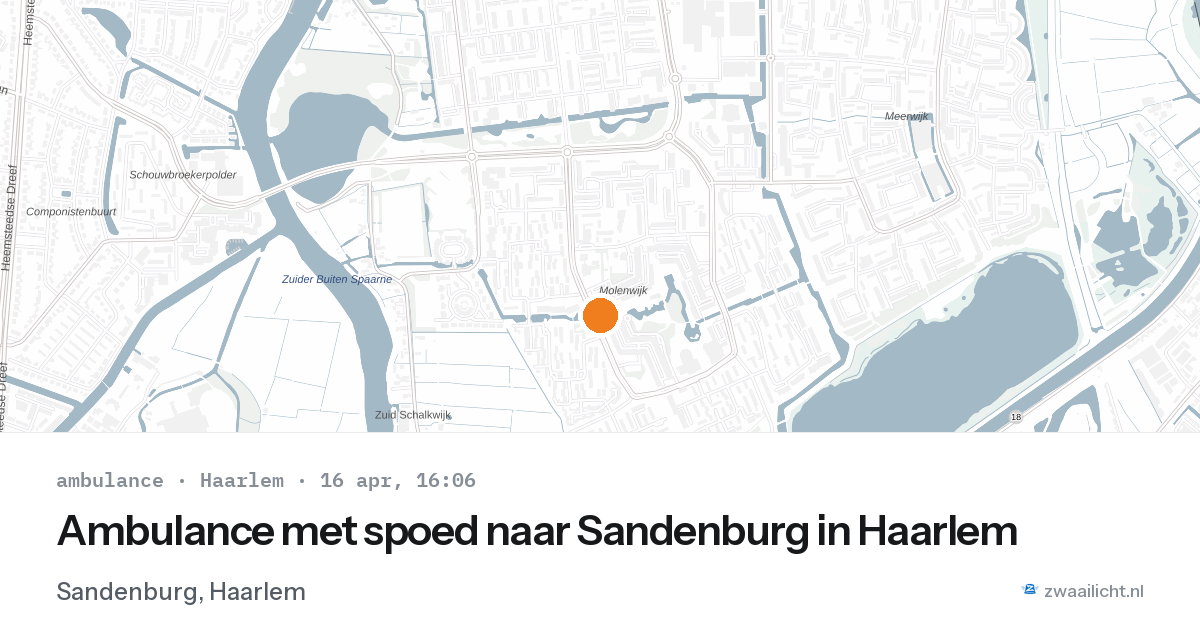 Ambulance met spoed naar Sandenburg in Haarlem — 16 apr 2026