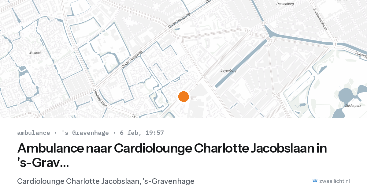 Ambulance naar Cardiolounge Charlotte Jacobslaan in 's-Gravenhage — 6 feb 2026