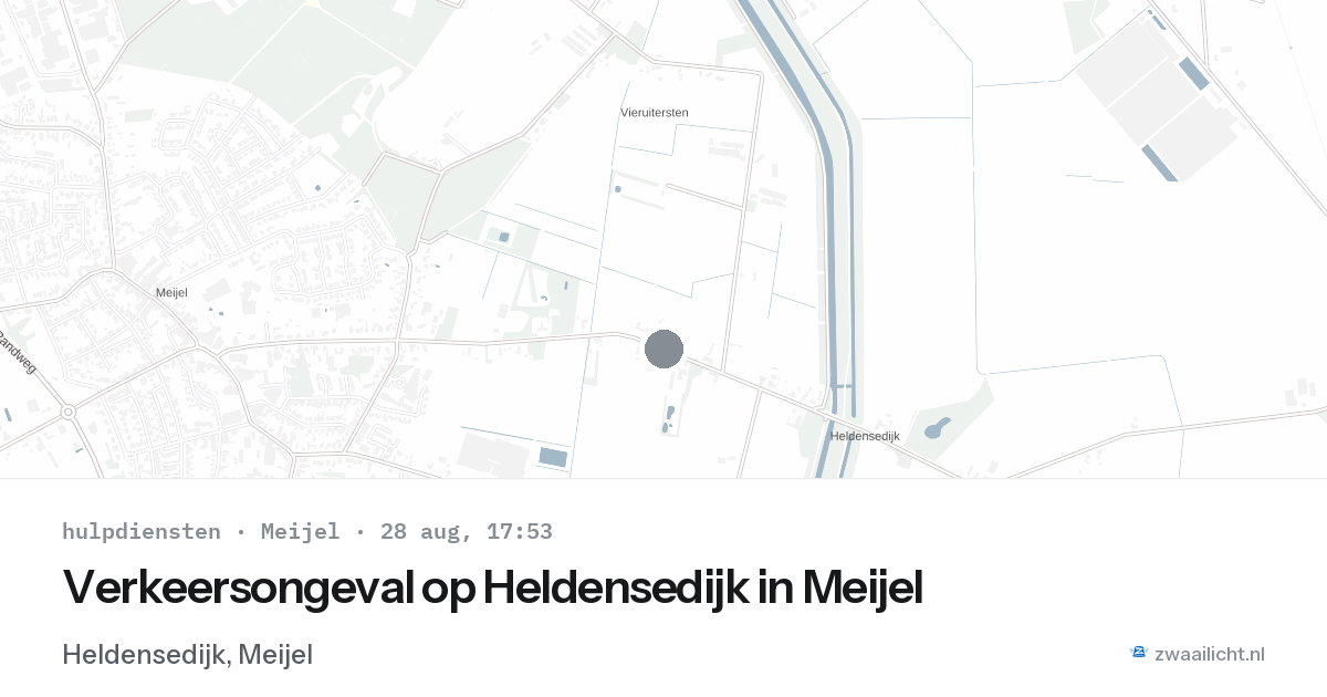 Verkeersongeval op Heldensedijk in Meijel — 28 aug 2026