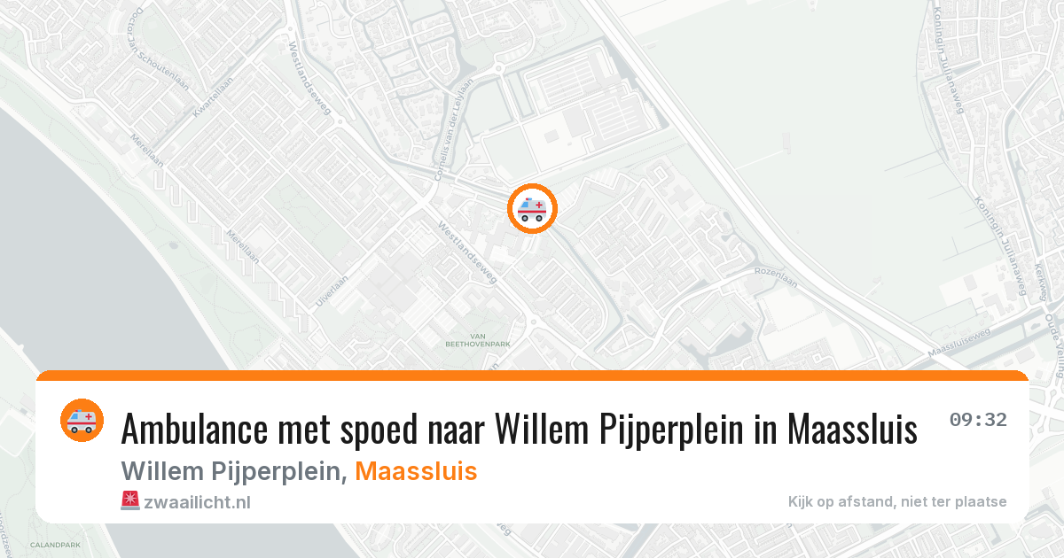 Ambulance met spoed naar Willem Pijperplein in Maassluis — 9 jul 2026