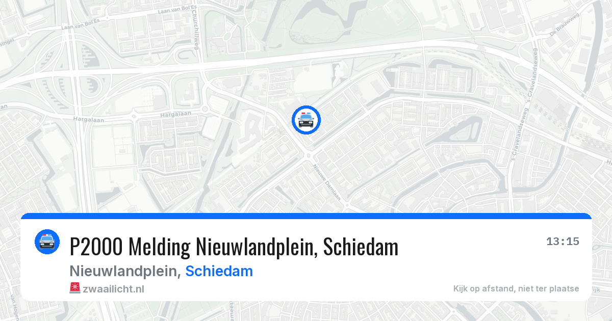 P2000 Melding Nieuwlandplein, Schiedam — 23 jun 2026