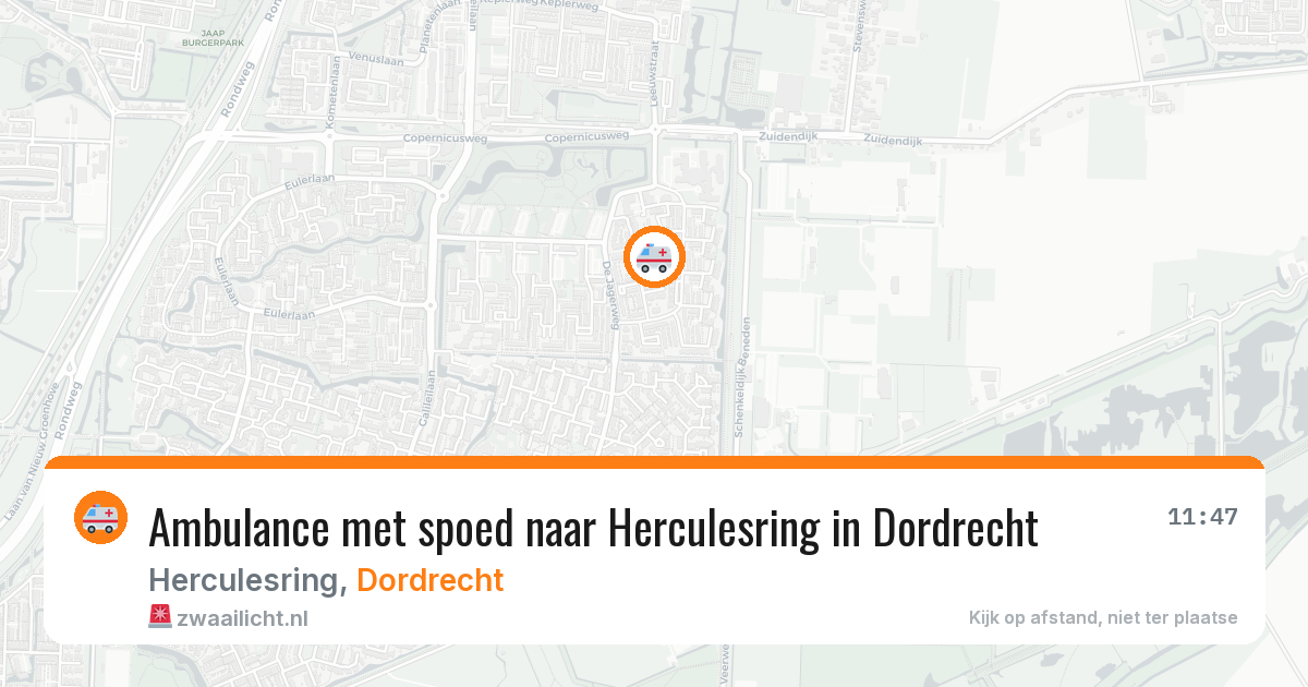 Ambulance met spoed naar Herculesring in Dordrecht — 29 mei 2026