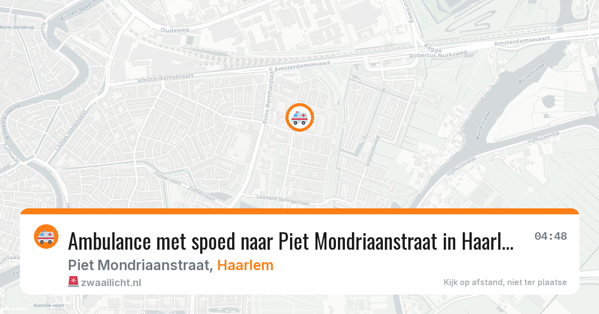 Ambulance met spoed naar Piet Mondriaanstraat in Haarlem — 11 aug 2026