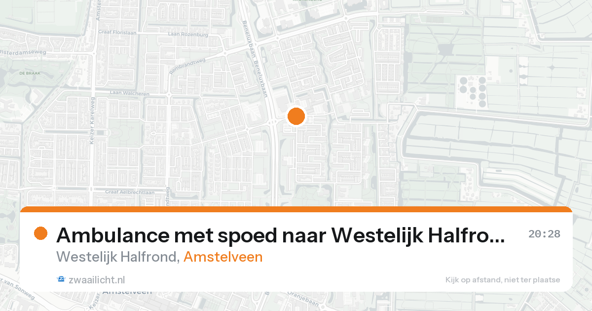 Ambulance met spoed naar Westelijk Halfrond in Amstelveen — 22 aug 2026