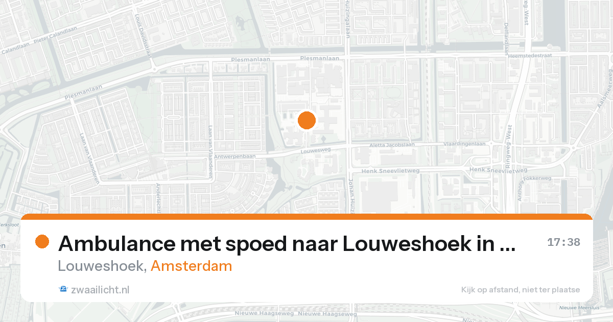 Ambulance met spoed naar Louweshoek in Amsterdam — 20 aug 2026