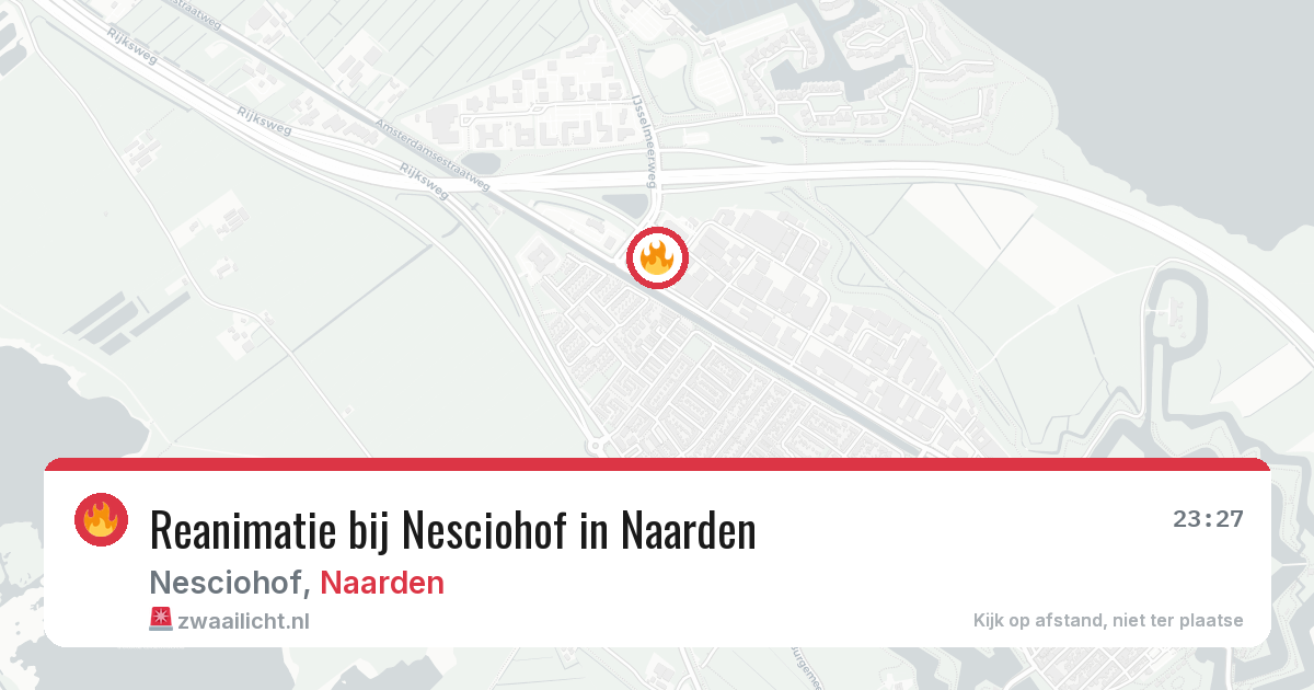 Reanimatie bij Nesciohof in Naarden — 9 mei 2026