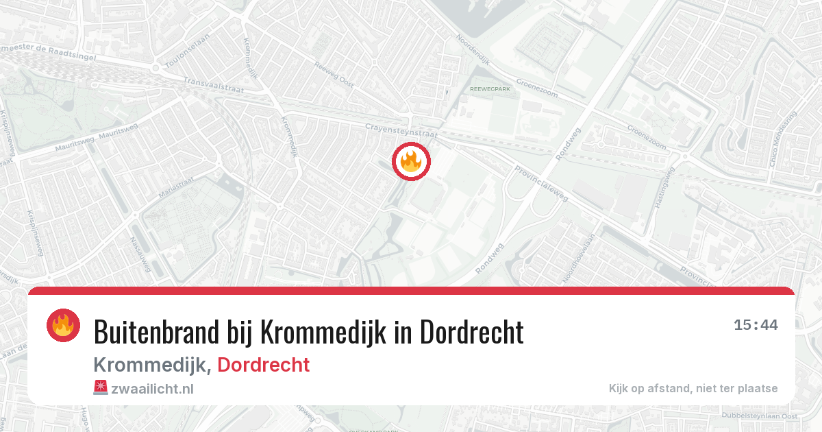 Buitenbrand bij Krommedijk in Dordrecht — 11 mrt 2026