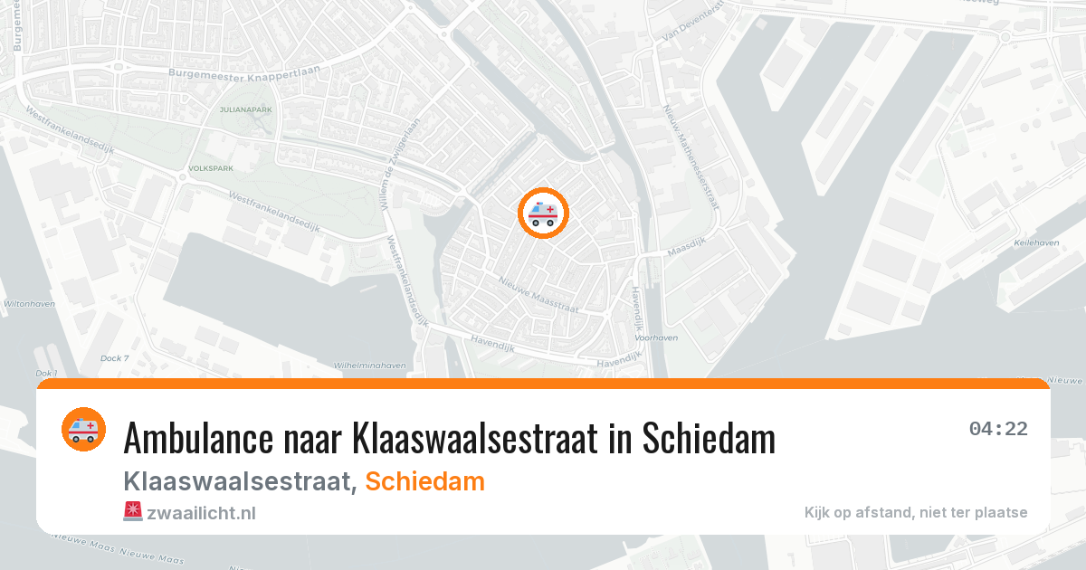 Ambulance naar Klaaswaalsestraat in Schiedam — 4 aug 2026