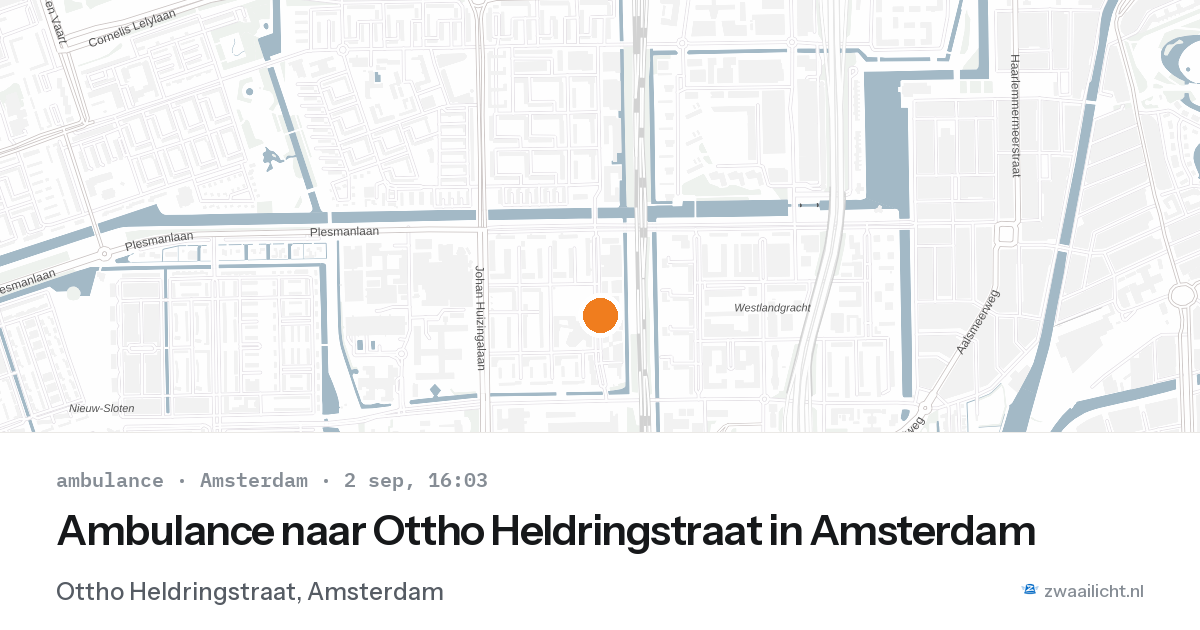Ambulance naar Ottho Heldringstraat in Amsterdam — 2 sep 2026