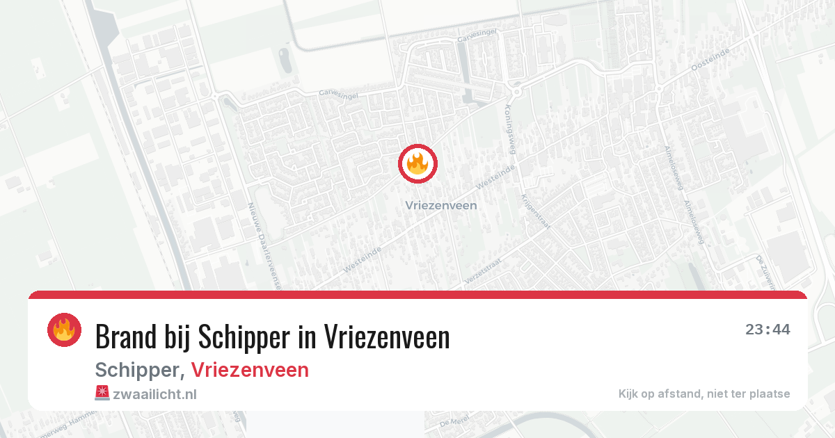 Brand bij Schipper in Vriezenveen — 31 jul 2026