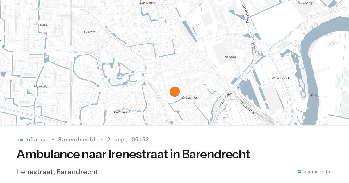 Ambulance naar Irenestraat in Barendrecht — 2 sep 2026