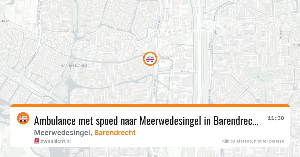 Ambulance met spoed naar Meerwedesingel in Barendrecht — 21 jun 2026