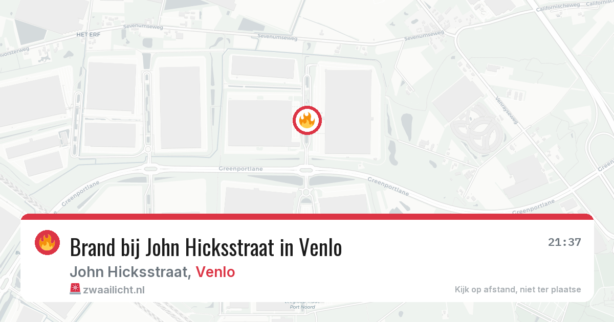 Brand bij John Hicksstraat in Venlo — 14 jul 2026