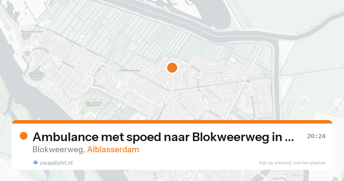 Ambulance met spoed naar Blokweerweg in Alblasserdam — 22 mrt 2026