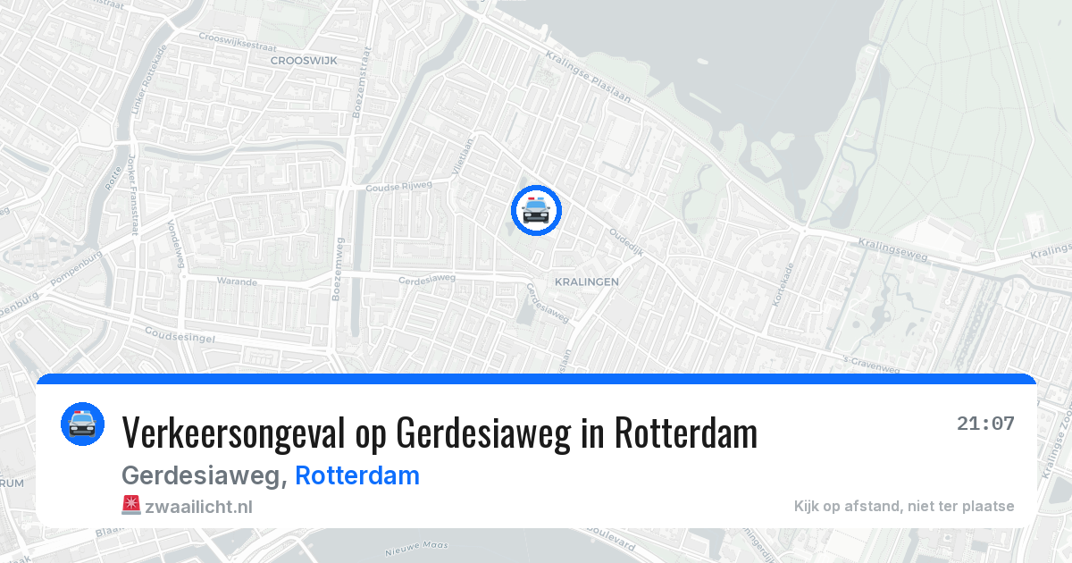 Verkeersongeval op Gerdesiaweg in Rotterdam — 21 apr 2026