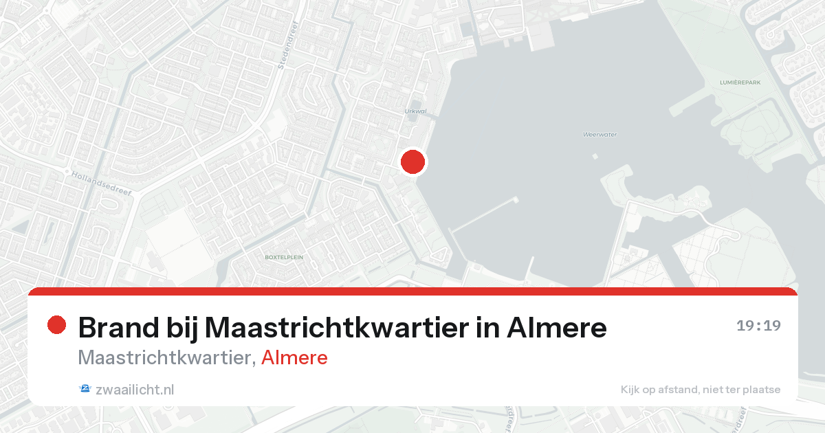 Brand bij Maastrichtkwartier in Almere — 17 aug 2026