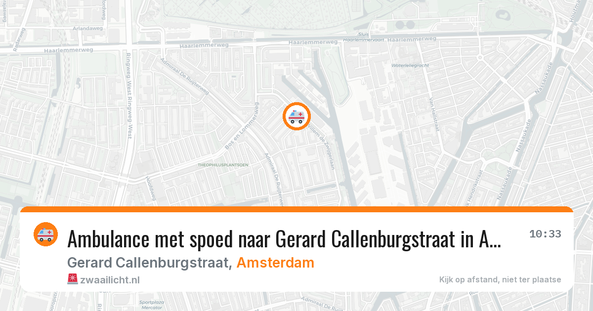 Ambulance met spoed naar Gerard Callenburgstraat in Amsterdam — 15 jun 2026