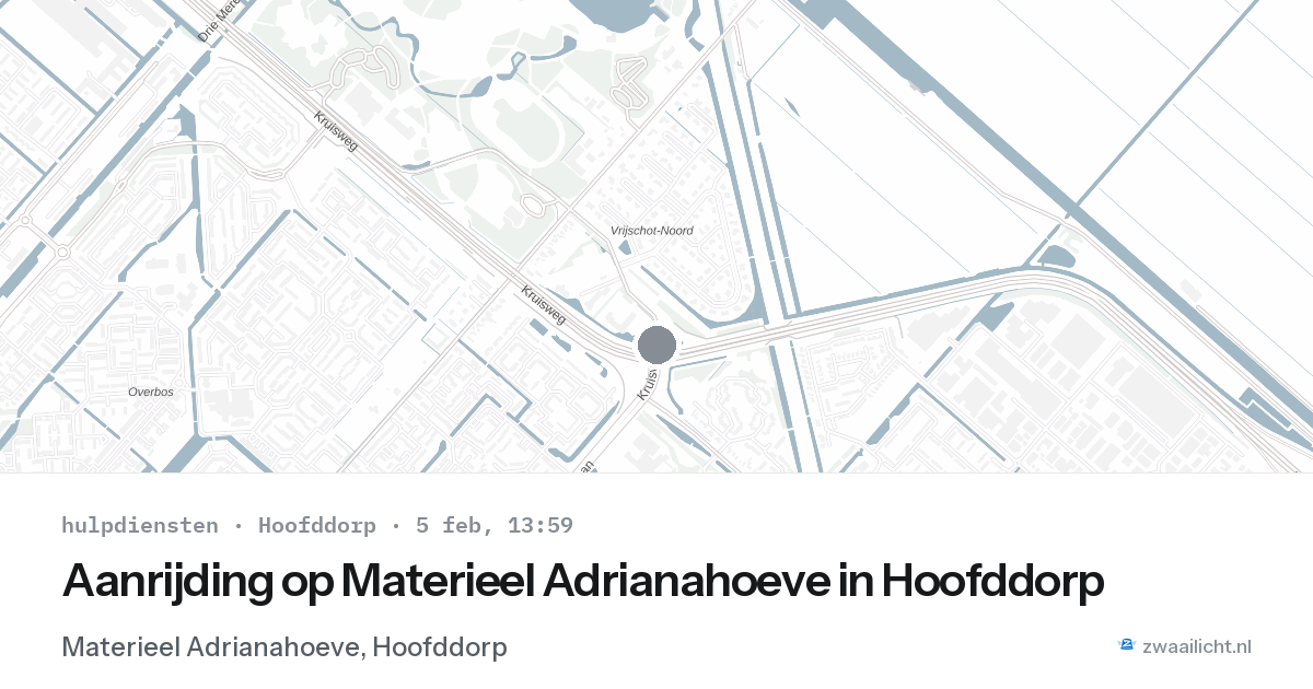 Aanrijding op Materieel Adrianahoeve in Hoofddorp — 5 feb 2026
