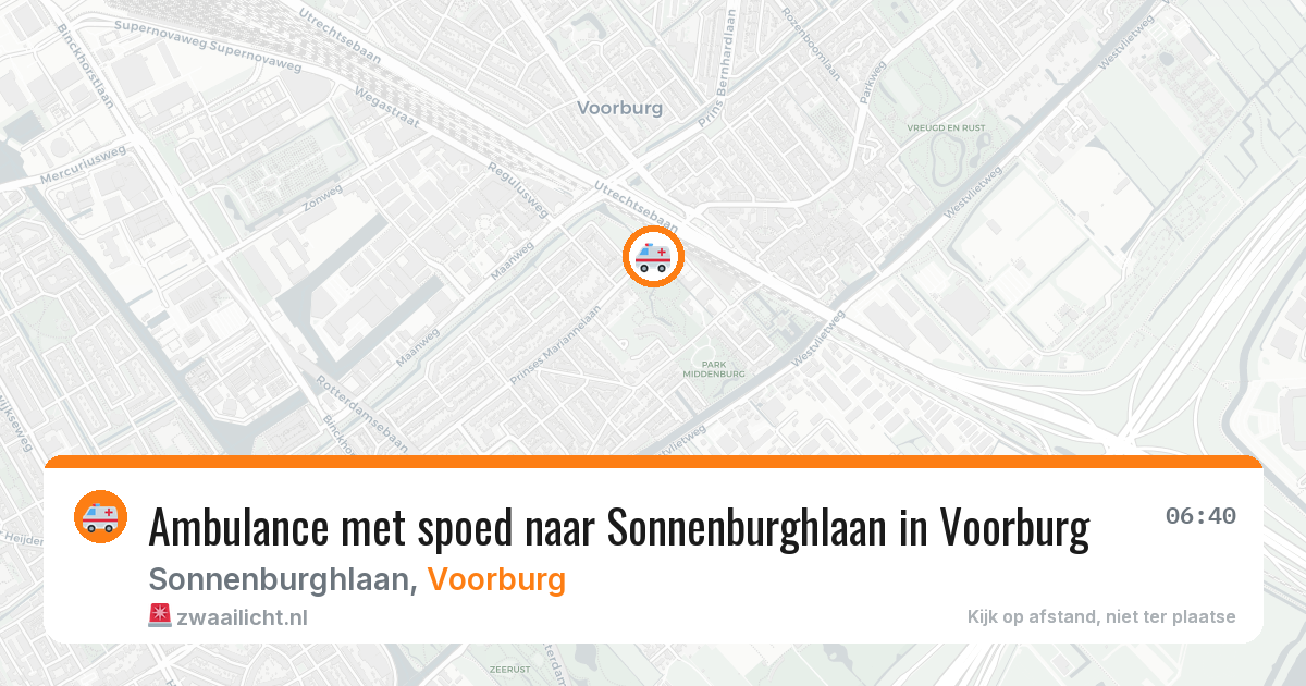 Ambulance met spoed naar Sonnenburghlaan in Voorburg — 3 aug 2026