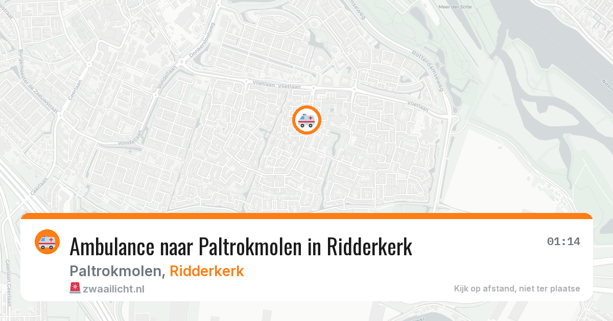 Ambulance naar Paltrokmolen in Ridderkerk — 20 jul 2026