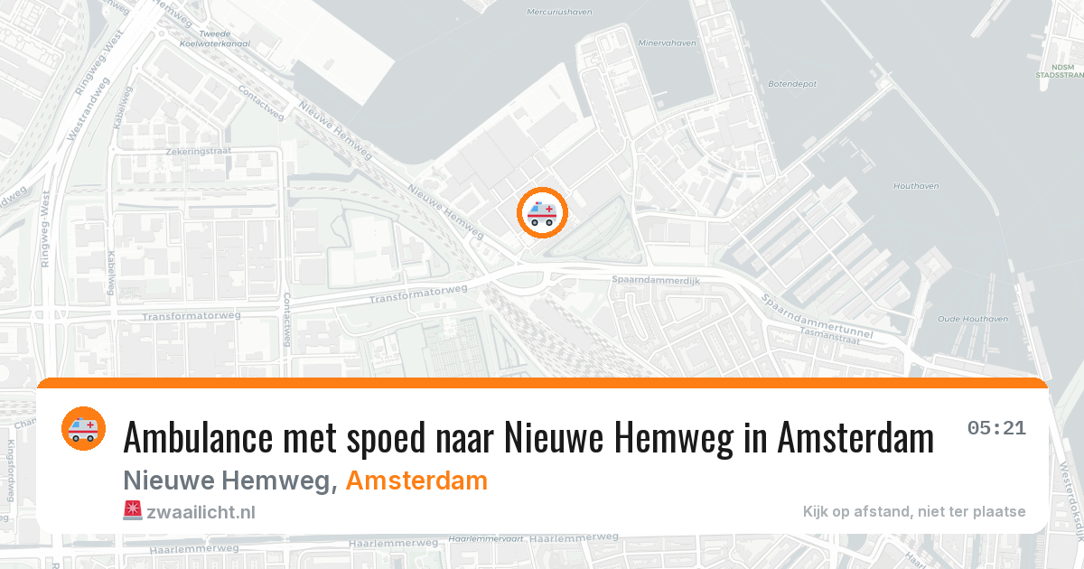 Ambulance met spoed naar Nieuwe Hemweg in Amsterdam — 22 jun 2026