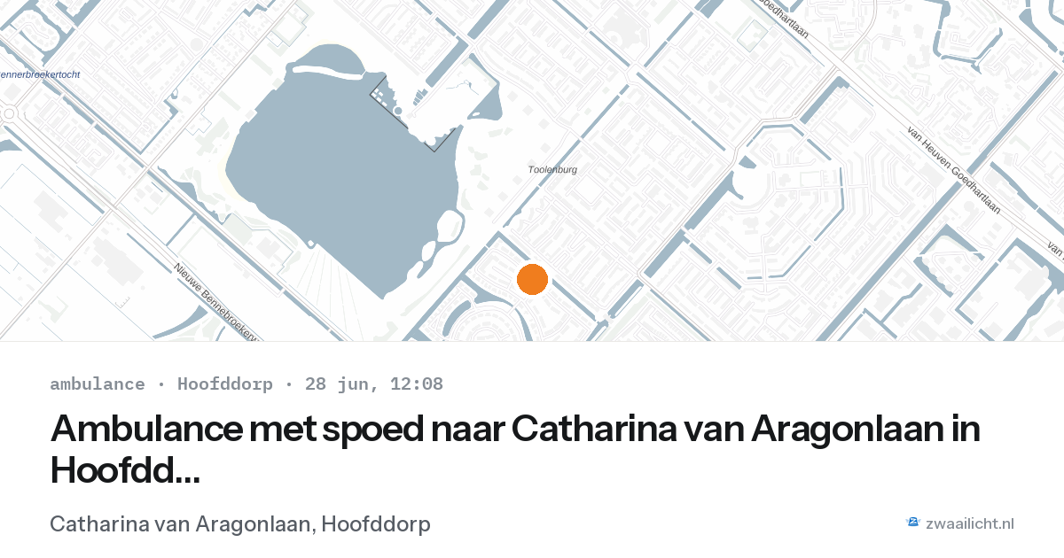 Ambulance met spoed naar Catharina van Aragonlaan in Hoofddorp — 28 jun 2026