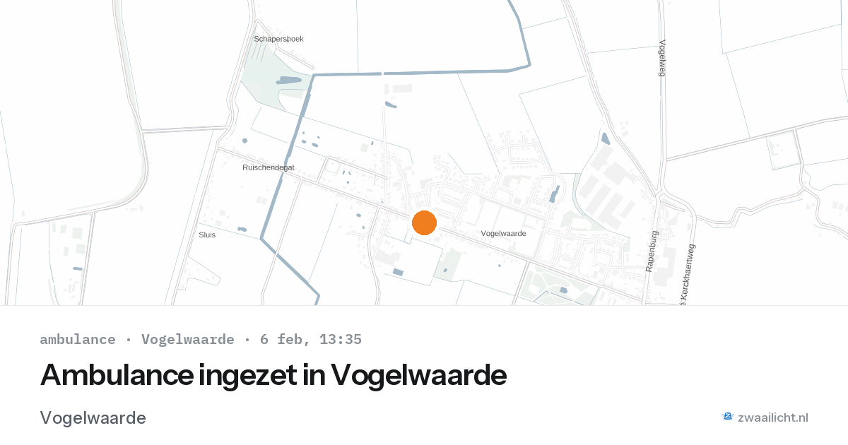 Ambulance ingezet in Vogelwaarde — 6 feb 2026