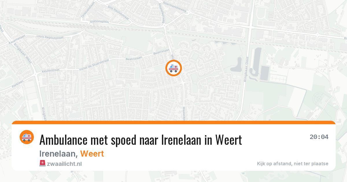 Ambulance met spoed naar Irenelaan in Weert — 4 aug 2026