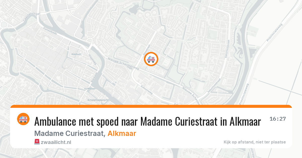 Ambulance met spoed naar Madame Curiestraat in Alkmaar — 30 apr 2026