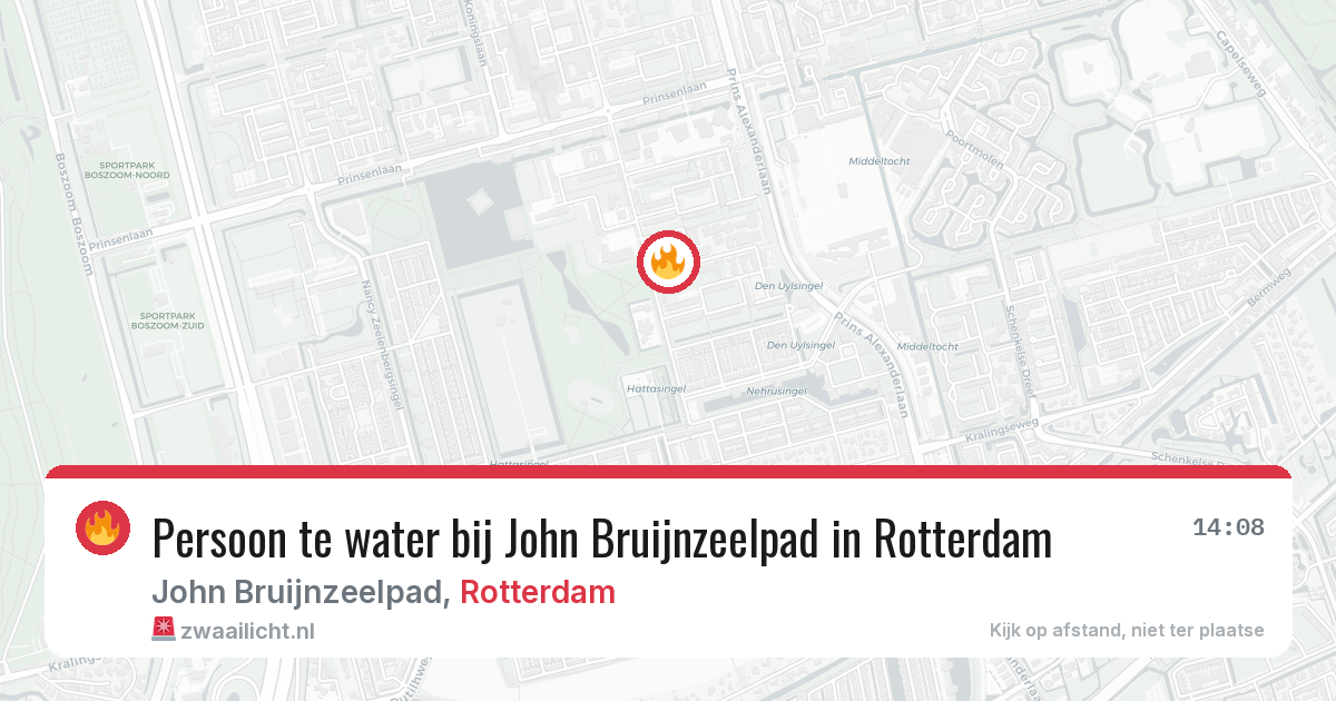 Persoon te water bij John Bruijnzeelpad in Rotterdam — 23 jun 2026