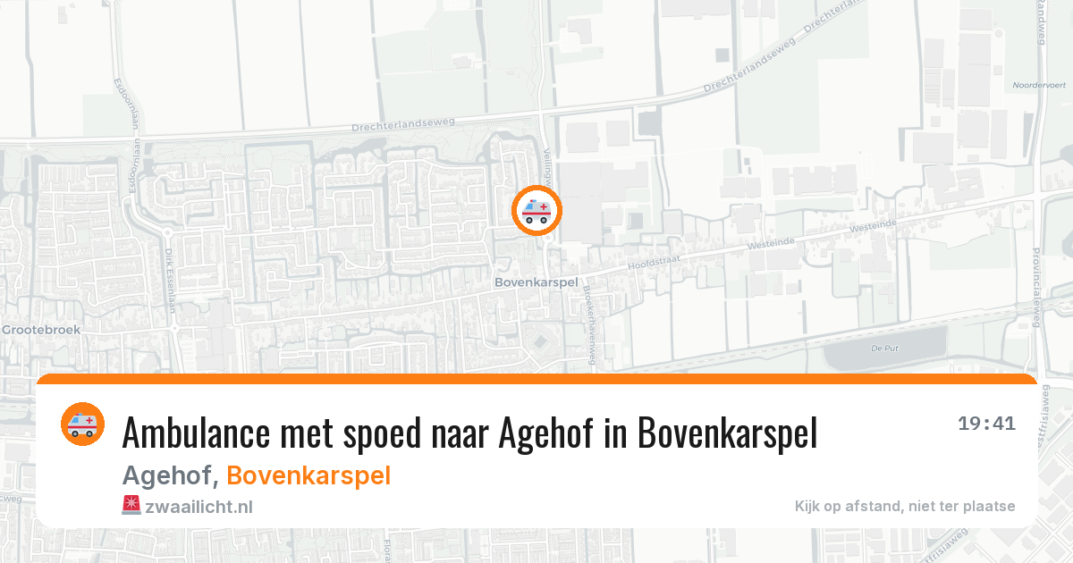Ambulance met spoed naar Agehof in Bovenkarspel — 5 apr 2026