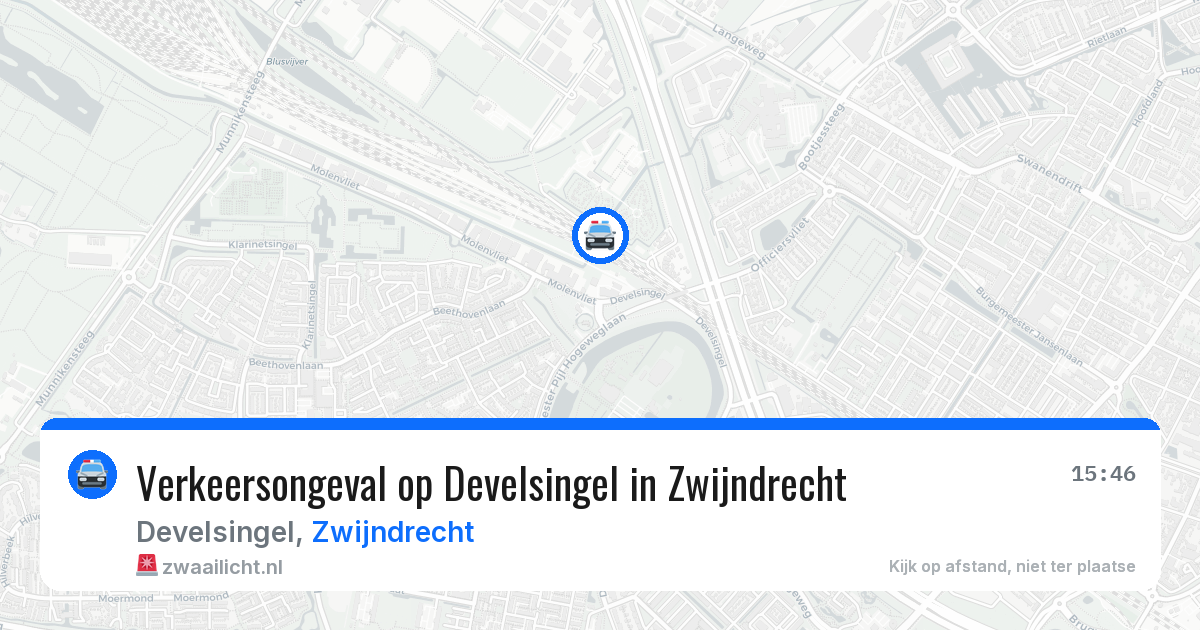 Verkeersongeval op Develsingel in Zwijndrecht — 15 jun 2026