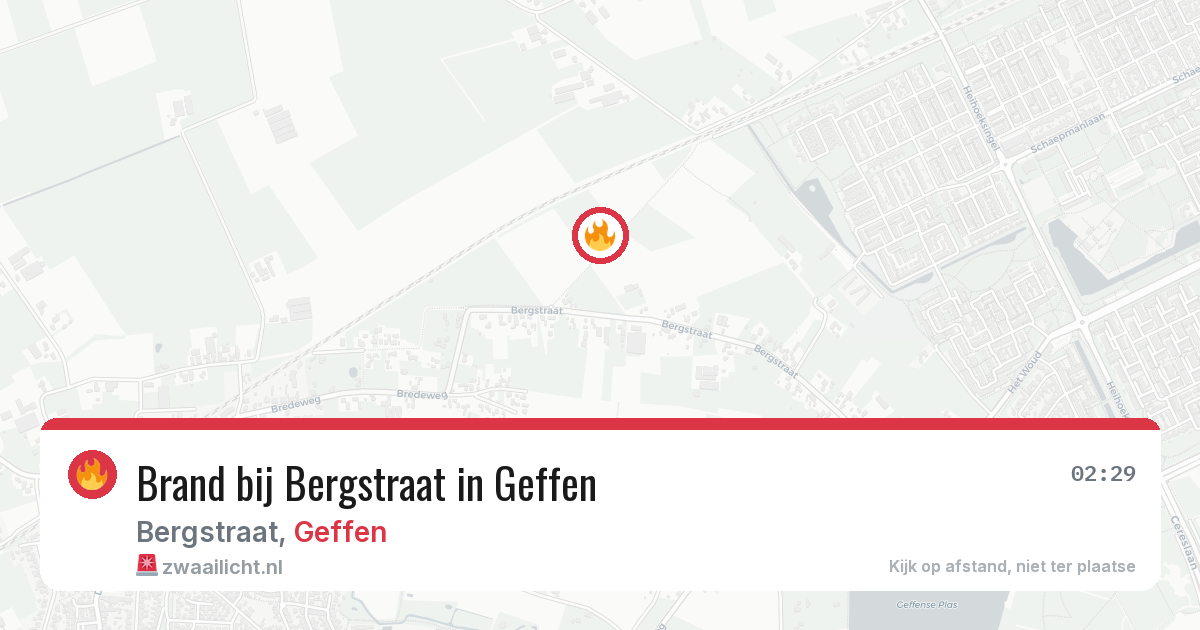 Brand bij Bergstraat in Geffen — 2 aug 2026