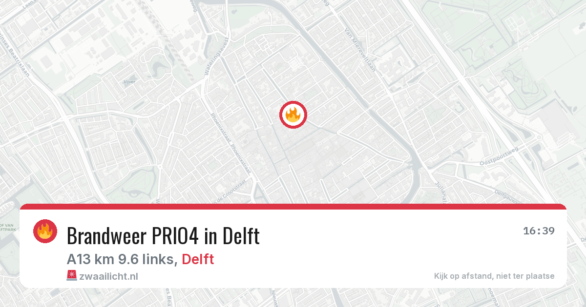 Brandweer PRIO4 in Delft — 15 jun 2026 | 🚨 Zwaailicht.nl