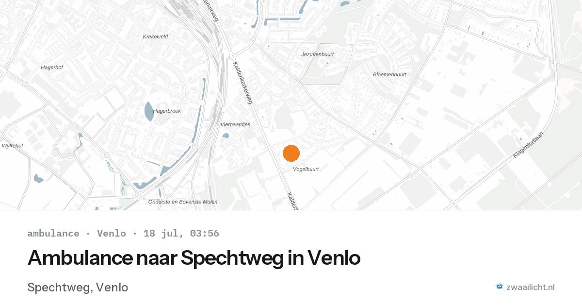 Ambulance naar Spechtweg in Venlo — 18 jul 2026