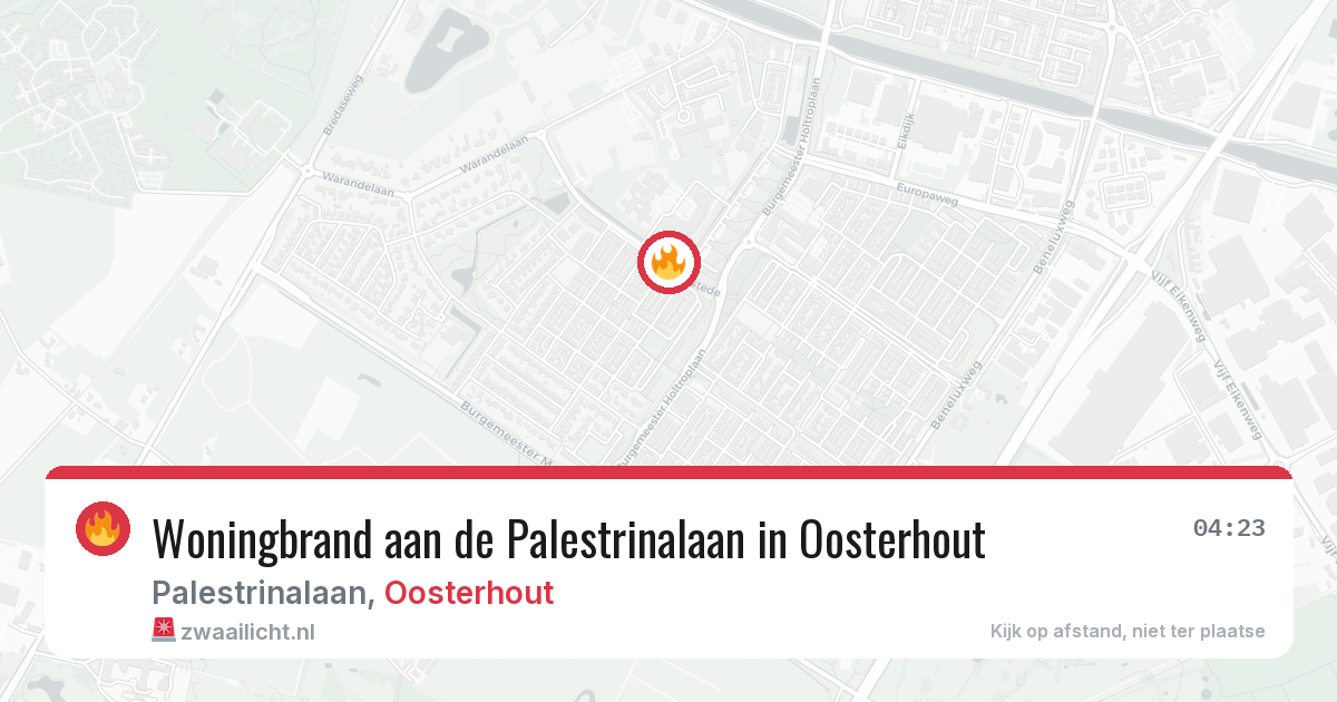 Woningbrand aan de Palestrinalaan in Oosterhout — 31 jul 2026